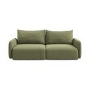 Canapea verde extensibilă/cu spațiu de depozitare cu tapițerie din catifea 238 cm Kalena – Makamii