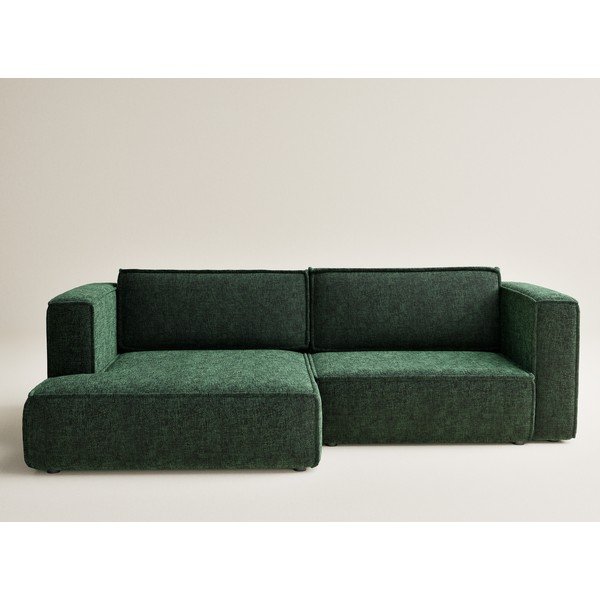 Colțar verde închis extensibil/cu spațiu de depozitare cu tapițerie din chenille (cu colț pe partea stângă/cu șezlong) Velto – Maison de Rêve-image-2