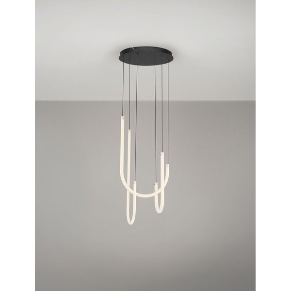 Lustră albă/negru-mat LED cu intensitate reglabilă din oțel cu abajur din sticlă acrilică ø 41 cm Topaz – Nova Luce-image-4