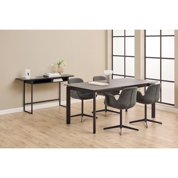 Masă consolă neagră cu aspect de lemn de frasin 40x140 cm Darlington – Actona-image-2