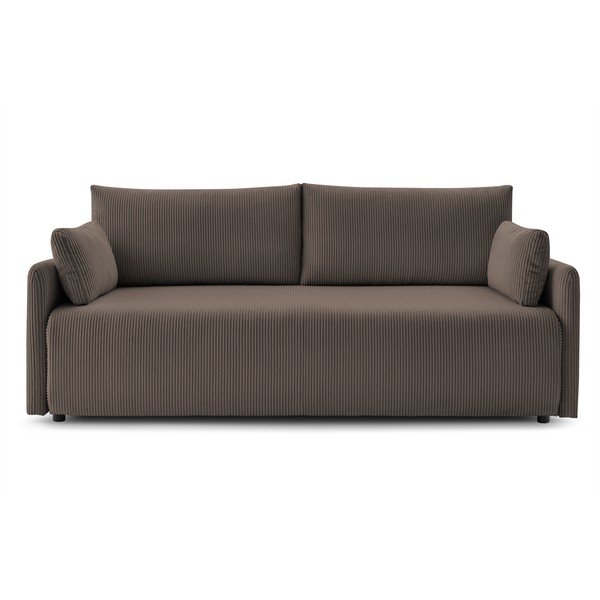 Canapea maro extensibilă cu tapițerie din catifea reiată  211 cm Marcel – Bobochic Paris