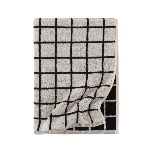 Prosop negru/bej din bumbac 50x70 cm Grid – Jotex