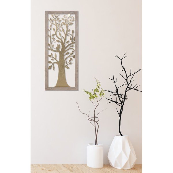 Decorațiune pentru perete Mauro Ferretti Tree, 40 x 100 cm, auriu-image-1