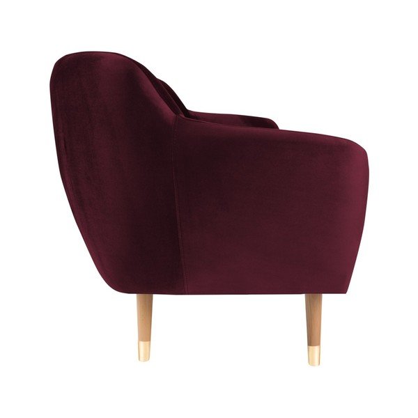 Canapea cu tapițerie din catifea Mazzini Sofas Benito, vișiniu, 188 cm-image-3