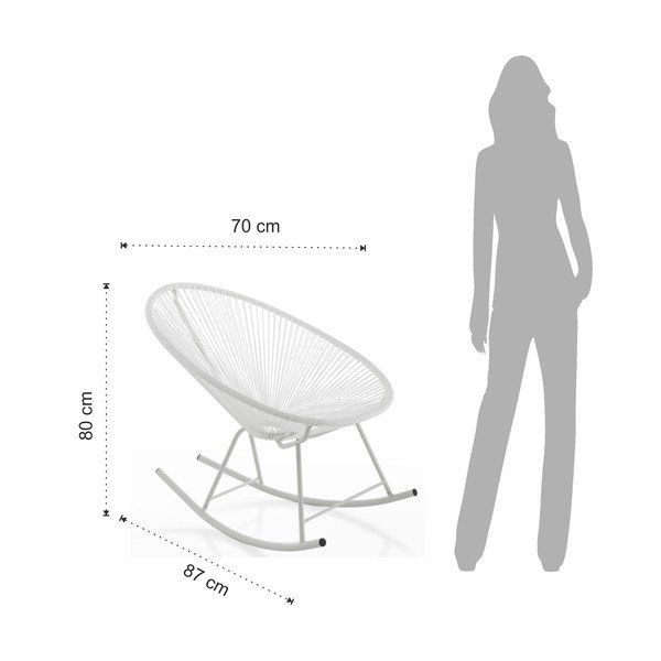 Fotoliu balansoar adecvat pentru exterior Tomasucci Numana, alb-image-3