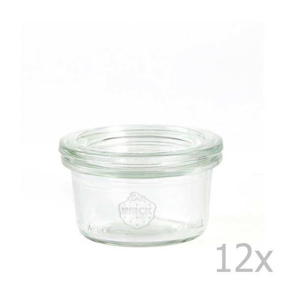 Set 12 borcane cu capac ermetic Weck Sturz, 50 ml