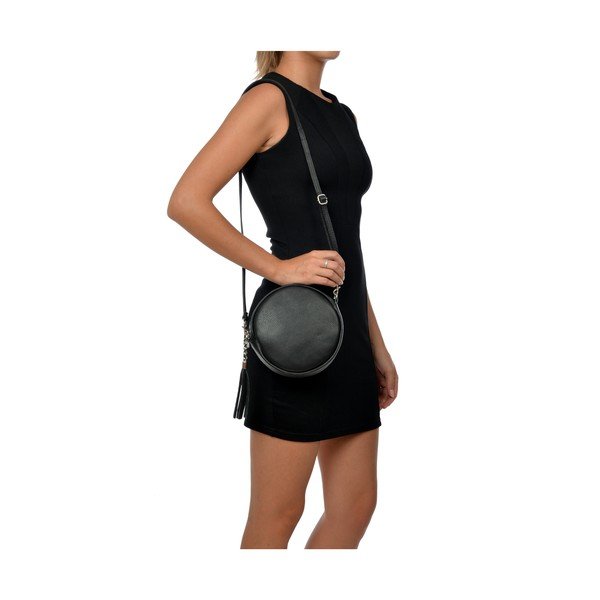 Geantă din piele Anna Luchini Miratia, negru-image-4