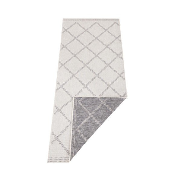 Covor reversibil adecvat interior/exterior Bougari Corsica, 80 x 350 cm, gri-crem-image-2