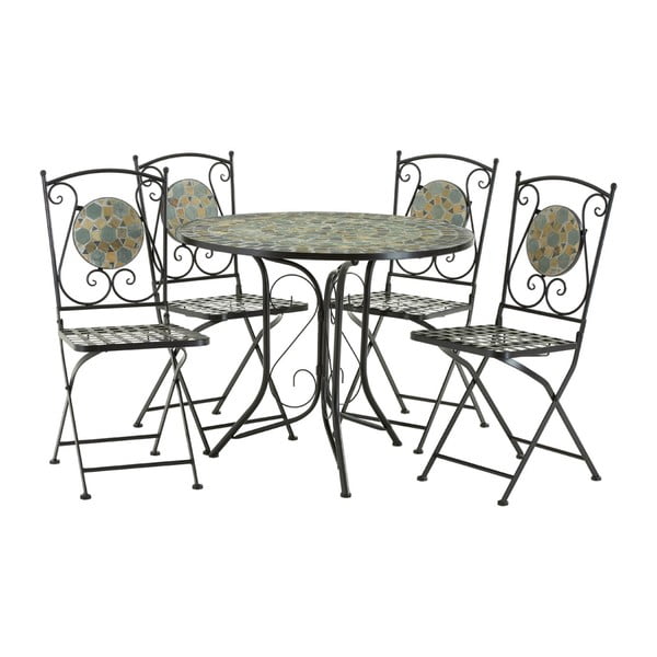 Set masă și 4 scaune de grădină Premier Housewares Amalfi, mozaic, albastru