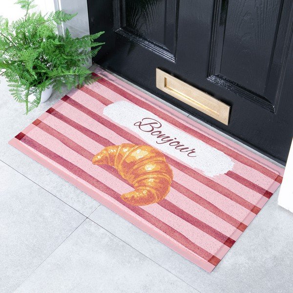 Covoraș de intrare din PVC 40x70 cm  Croissant Bonjour – Artsy Doormats-image-1