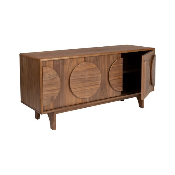 Comodă maro joasă cu aspect de lemn de nuc 120x58 cm Groove – Zuiver-image-3