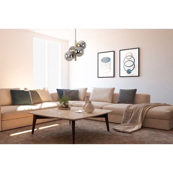 Lustră gri-auriu cu abajur din sticlă ø 15 cm Forte – Squid Lighting-image-2