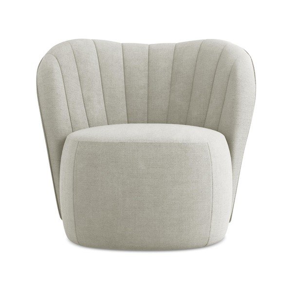 Fotoliu crem cu tapițerie din chenille Keloa – Makamii-image-1