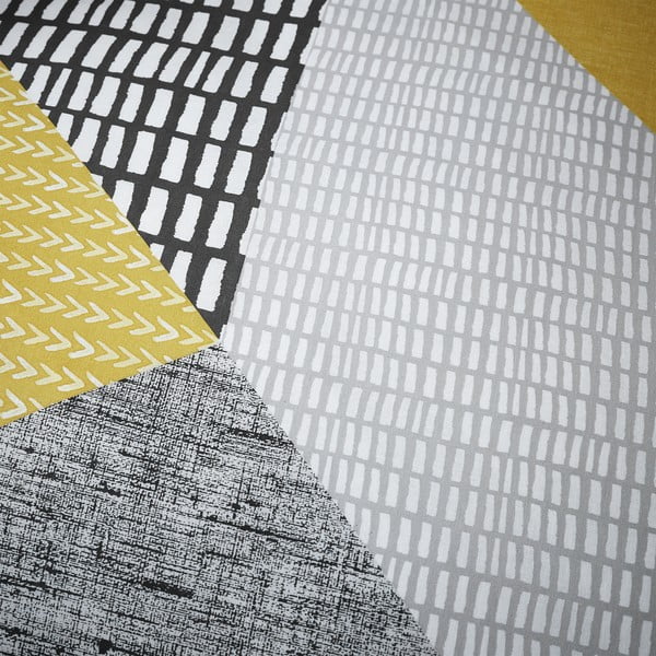 Lenjerie de pat galbenă/gri pentru pat de o persoană 135x200 cm Larsson Geo – Catherine Lansfield-image-4