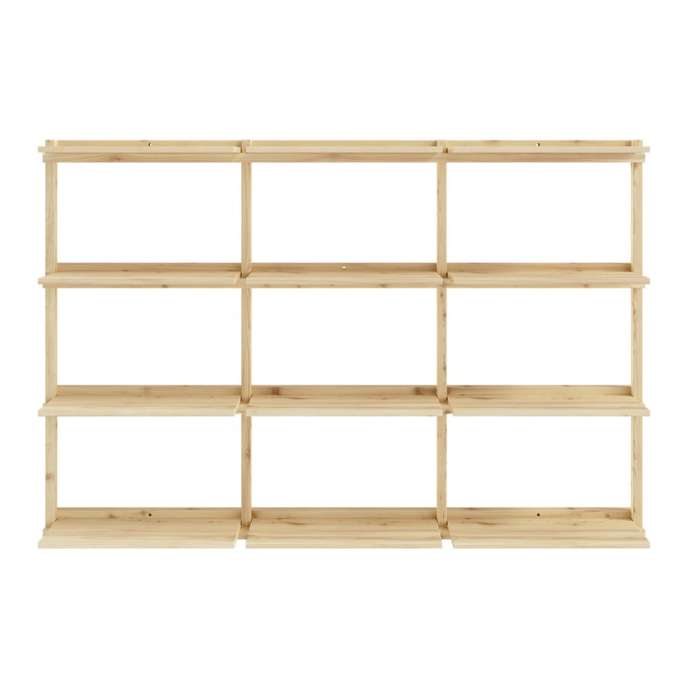 Bibliotecă de perete în culoare naturală din lemn de pin 192x127 cm Groove – Karup Design