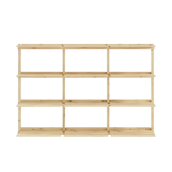 Bibliotecă de perete în culoare naturală din lemn de pin 192x127 cm Groove – Karup Design