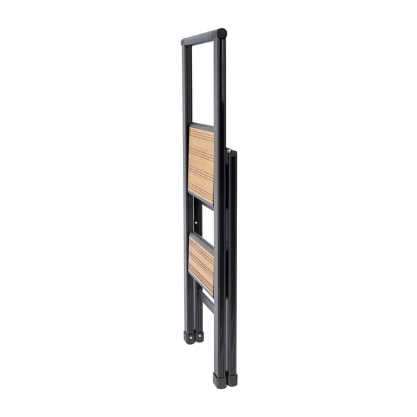 Scară pliabilă cu înveliș antiderapant din aluminiu Wenko Stepladder II, negru-image-2