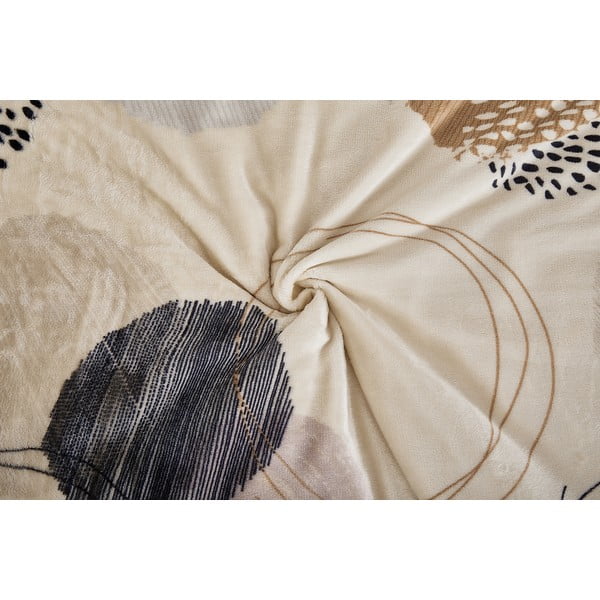 Lenjerie de pat maro deschis din micropluș/cocolino pentru pat de o persoană 140x200 cm Circles – My House-image-1