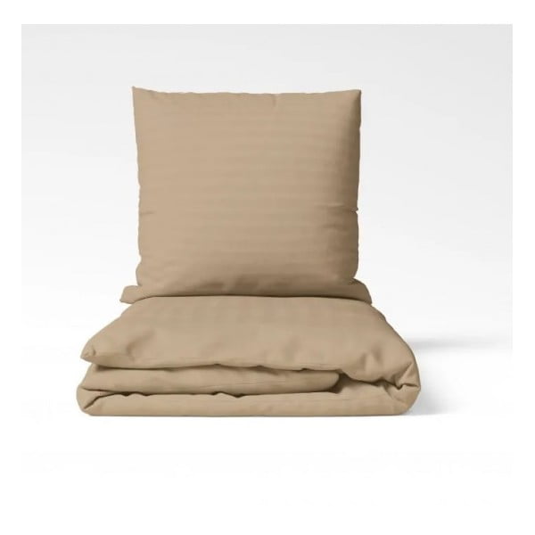 Lenjerie de pat bej din bumbac satinat pentru pat de o persoană 140x200 cm Lilyum – Mijolnir-image-3