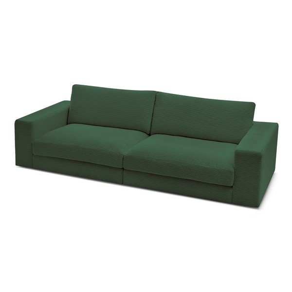 Canapea verde-închis cu tapițerie din catifea reiată  274 cm Leonard – Bobochic Paris-image-4