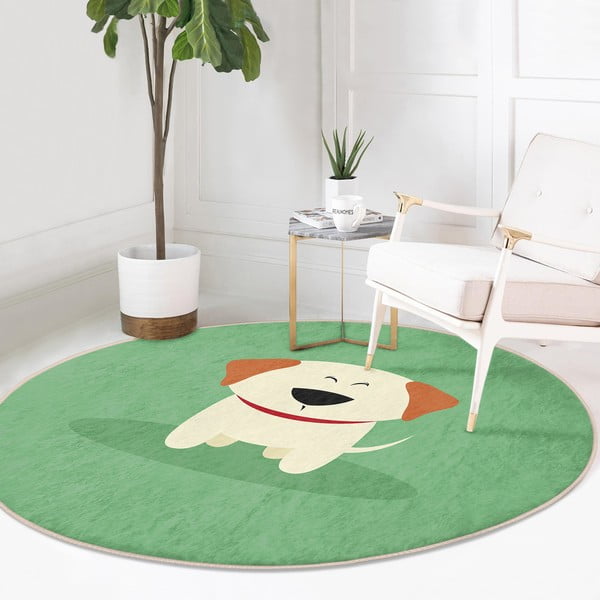 Covor rotund  pentru copii verde ø 120 cm Comfort – Mila Home-image-2