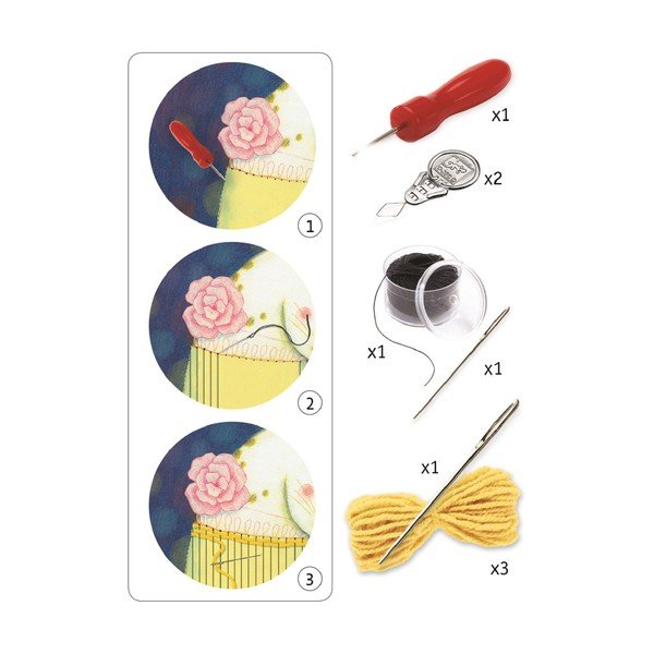 Set creativ cu imagini de brodat Djeco „Pisică”-image-2