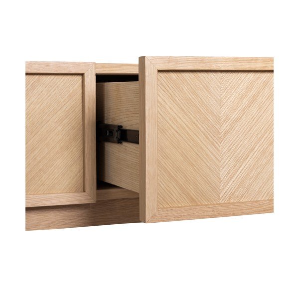 Masă consolă în culoare naturală cu aspect de lemn de stejar 38x150 cm Herringbone – Hübsch-image-3