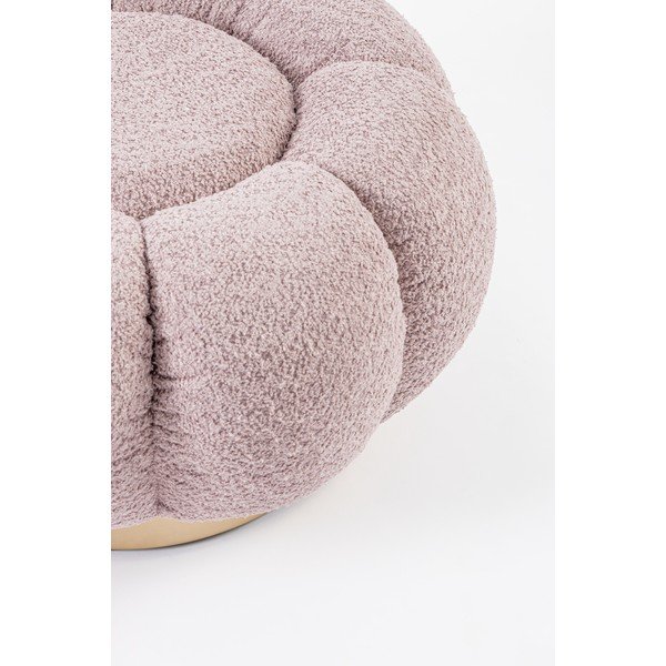 Taburet roz prăfuit cu tapițerie din țesătură bouclé Florel – Bizzotto-image-1