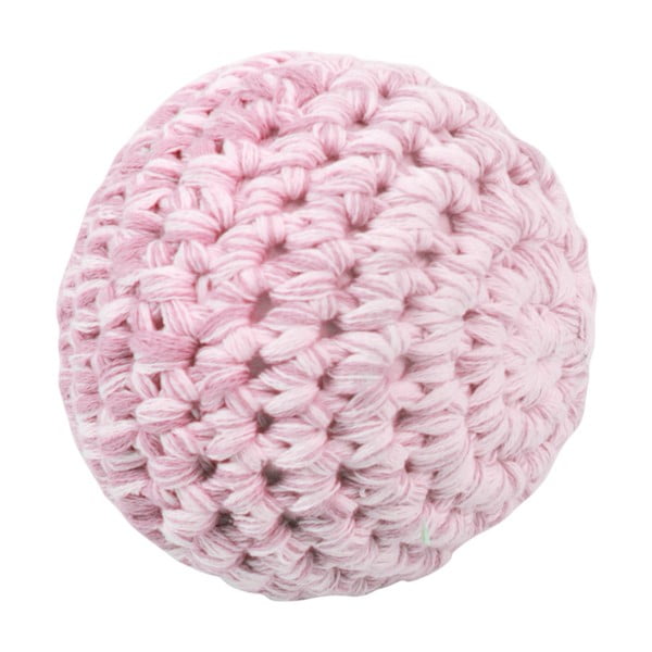 Minge croșetată Sebra Crochet Ball, ⌀ 8 cm, roz