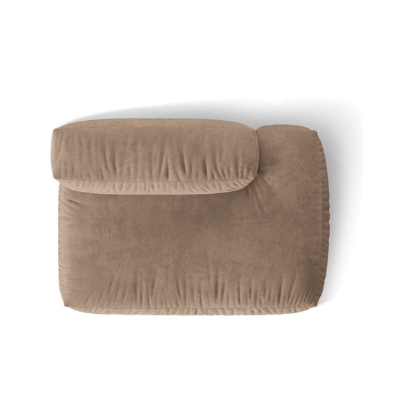 Modul pentru canapea modulară maro deschis cu tapițerie din catifea (cu colț pe partea dreaptă) Martina – Micadoni -image-3