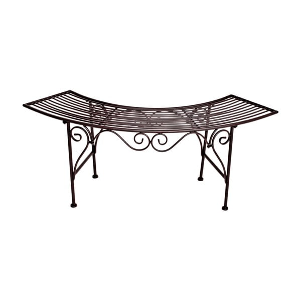 Bancă de grădină neagră/maro închis din metal Fuego – Garden Pleasure