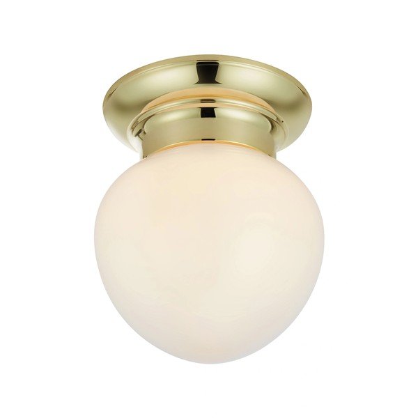 Plafonieră albă-alămie cu abajur din sticlă Ronda – Markslöjd