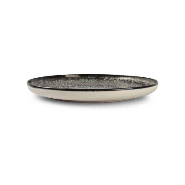 Farfurie neagră/crem din gresie ø 27 cm Gravel – ONA-image-2