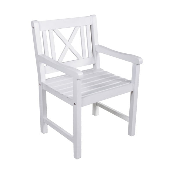 Fotoliu de grădină alb din lemn masiv Malmö – Garden Pleasure