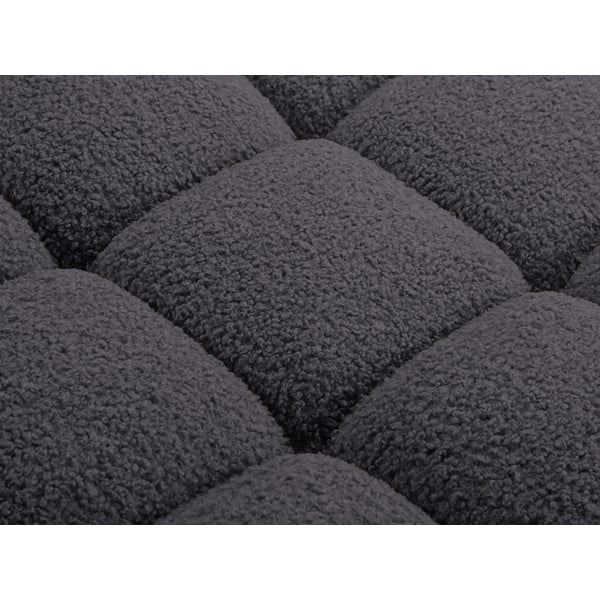 Taburet modular gri antracit cu tapițerie din țesătură bouclé Bellis – Micadoni Home-image-1