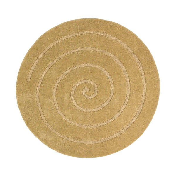 Covor rotund din lână Think Rugs Spiral, ⌀ 180 cm, bej
