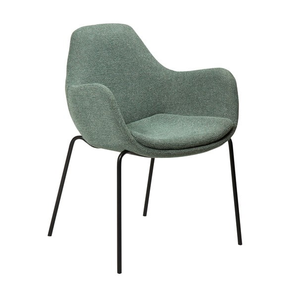 Fotoliu verde deschis cu tapițerie din țesătură bouclé Zimmer – DAN-FORM Denmark