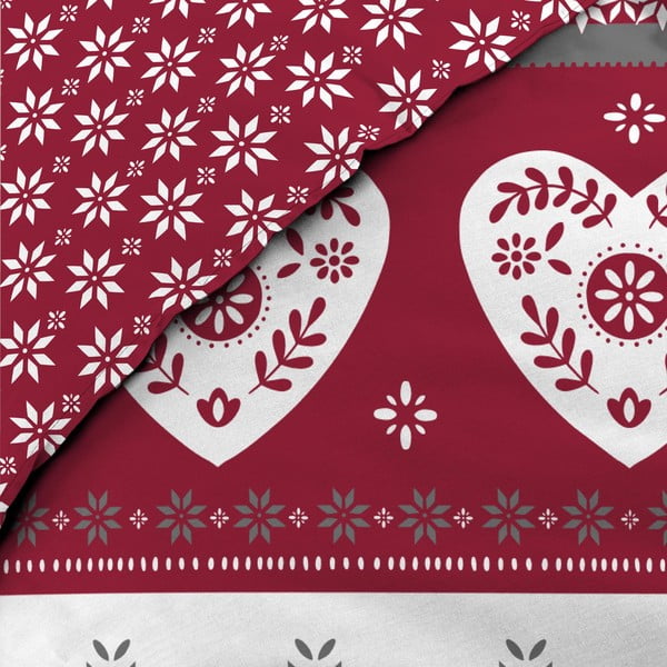 Lenjerie de pat roșie din bumbac pentru pat dublu/extinsă 240x220 cm Alpage – douceur d'intérieur-image-3