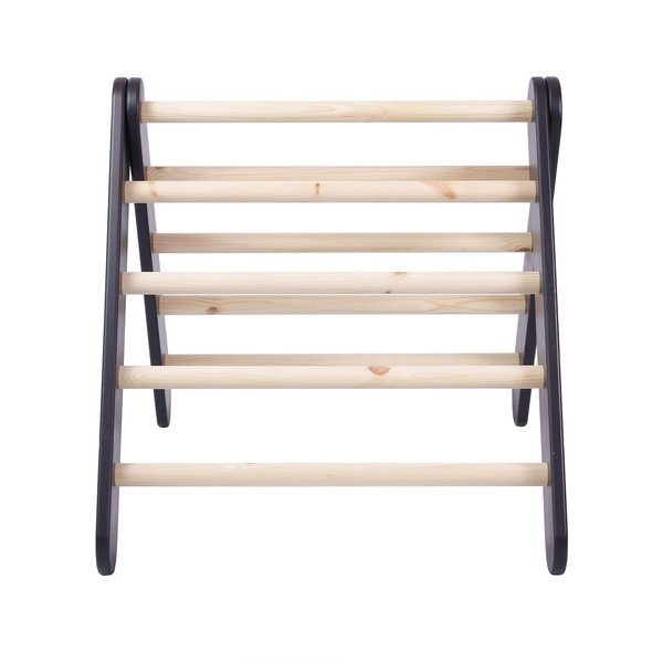 Triunghi Pikler de cățărat negru din lemn de pin 60x60x60 cm Montessori – Meowbaby-image-2