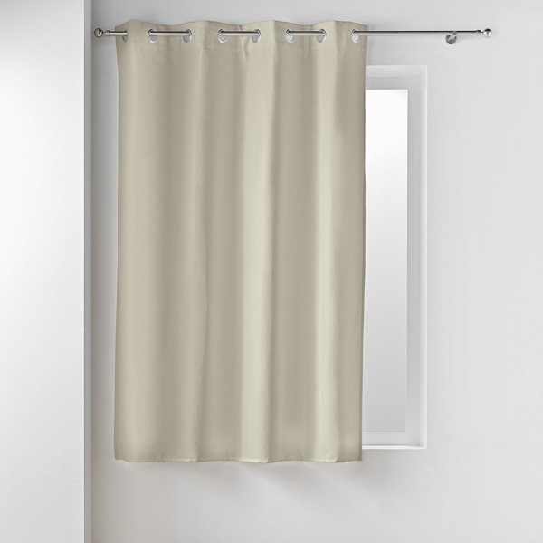 Draperie bej termoizolantă/dimout (semi-opacă) din microfibră 135x180 cm Micropolar – douceur d'intérieur