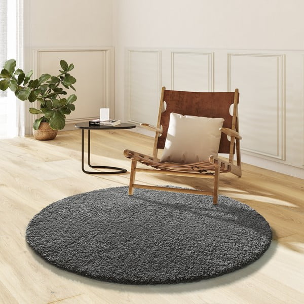 Covor gri antracit rotund ø 130 cm Norge – Universal-image-1