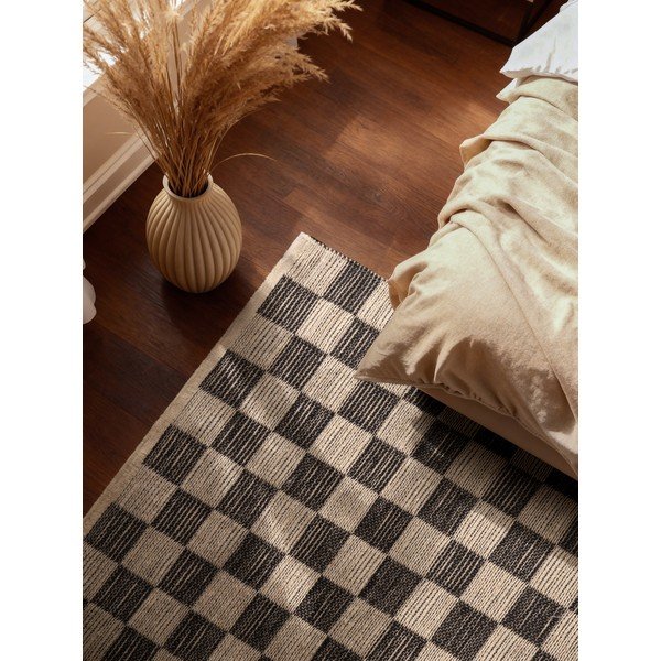 Covor negru/crem țesut manual din amestec de iută 200x300 cm Rex – Hanse Home-image-2