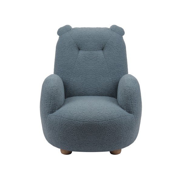 Fotoliu de copii albastru cu tapițerie din țesătură bouclé Rocky – Vipack-image-2