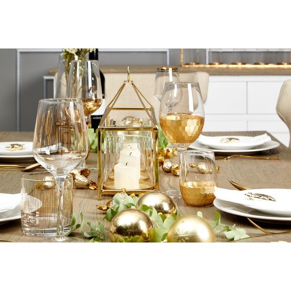Set 4 pahare cu detalii aurii Premier Housewares Astrid, 240 ml-image-1