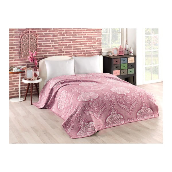 Pătură Ornamental, 150 x 200 cm, roz