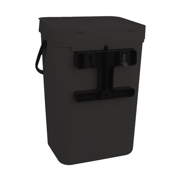 Coș de gunoi negru din plastic 10 l – Orion-image-1