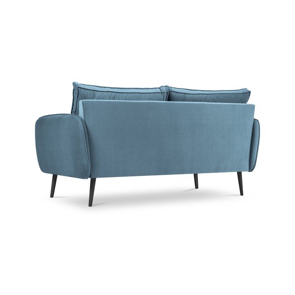 Canapea cu tapițerie din catifea Kooko Home Lento, 158 cm, albastru deschis-image-3