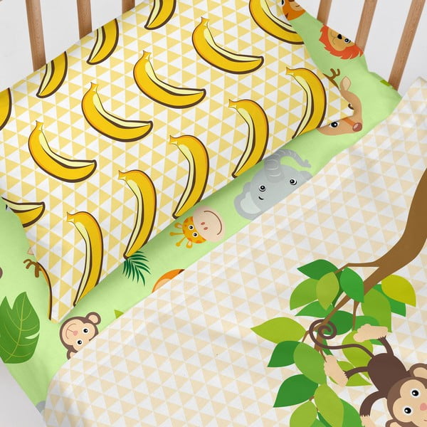 Cearceaf elastic din bumbac Mr. Fox Wild, 60 x 120 cm, verde-image-4