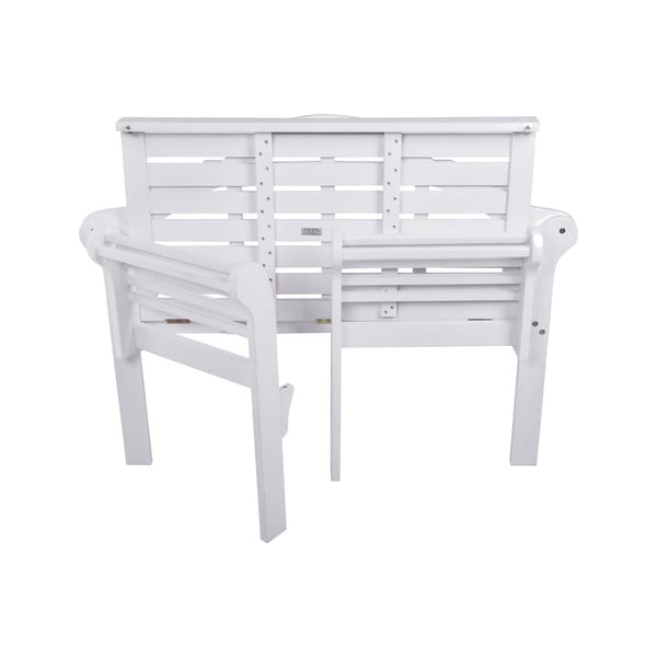 Bancă de grădină albă din lemn masiv Pattaya – Garden Pleasure-image-2