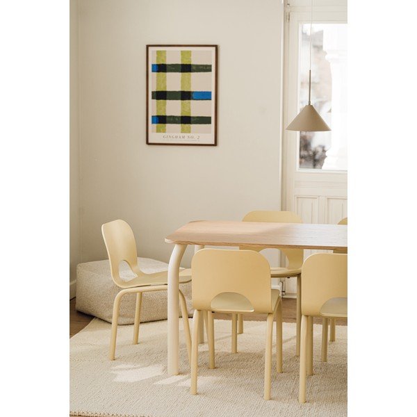 Masă de dining cu blat cu aspect de lemn de stejar 80x140 cm Meko – noo.ma-image-3